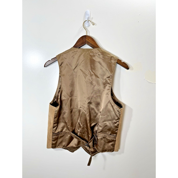 Wilson's Men's Suede Vest Sz M Brown Tan Adjustable Country Western Cowboy Rodeo - Picture 2 of 7